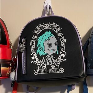 Beetlejuice loungefly Backpack - Black and Purple